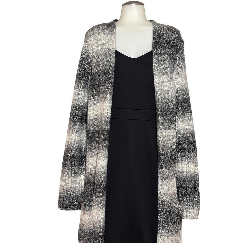 Calvin Klein Jeans Longline Cardigan Women XL Gray Ombre Knit Open Front NWOT